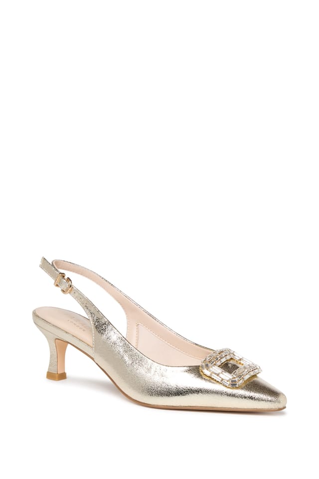 Paradox London Paradox London Women's Tierney' Stiletto Heel Slingback Shoes in Gold - 3