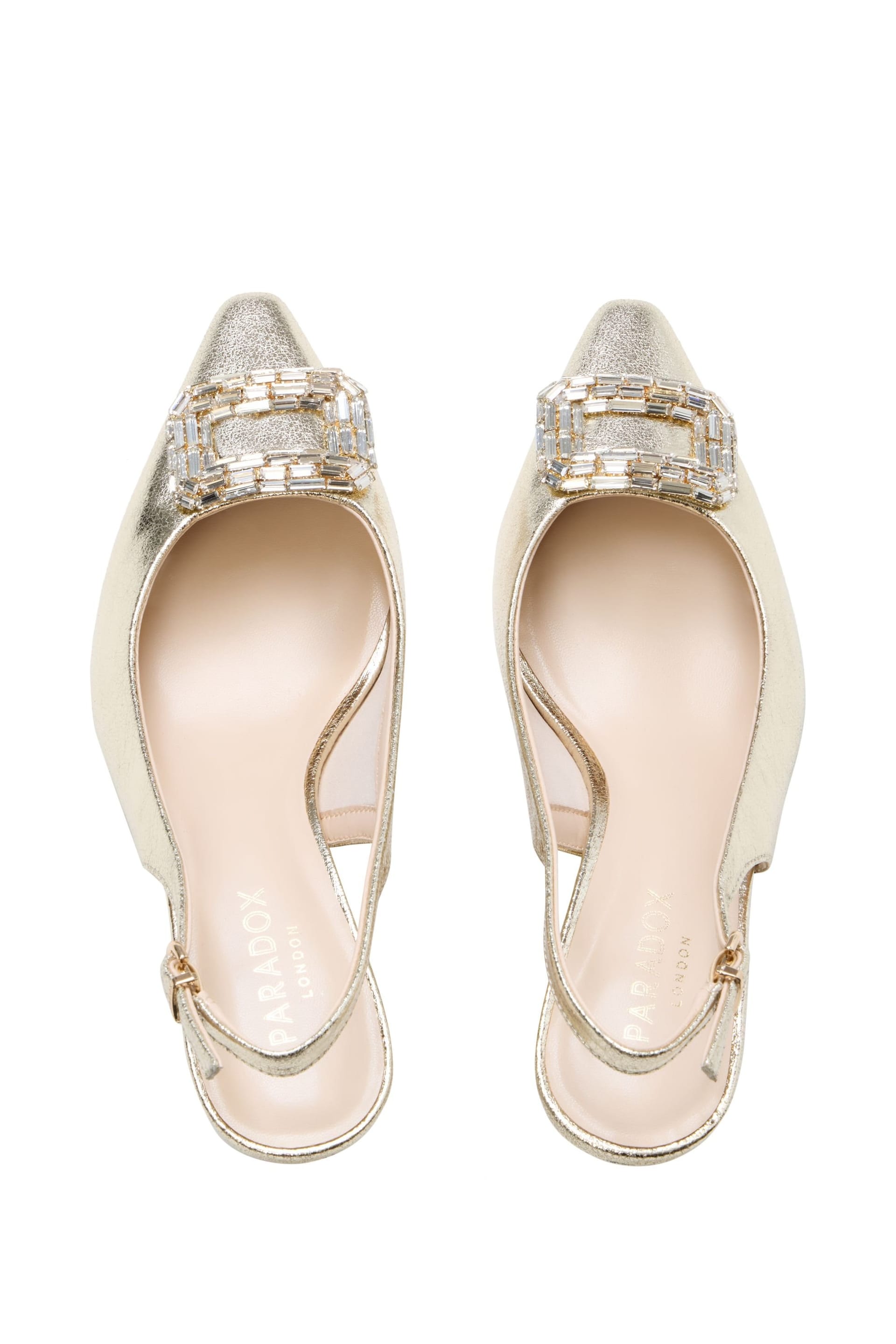 Paradox London Paradox London Women's Tierney' Stiletto Heel Slingback Shoes in Gold - 4