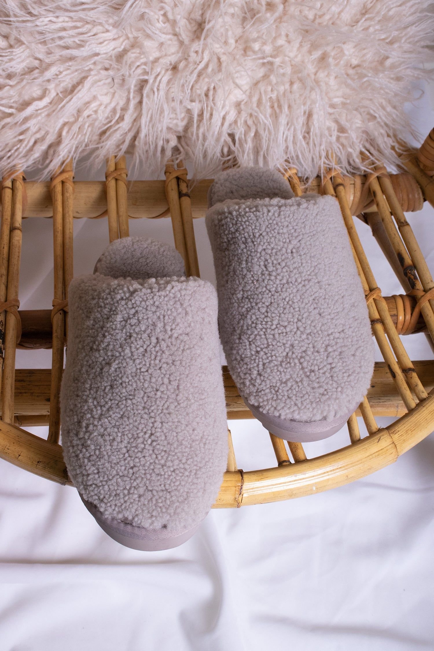 Pretty You London Pretty You London Women's Jude Sheepskin Mule Slippers in Mid Grey - 2