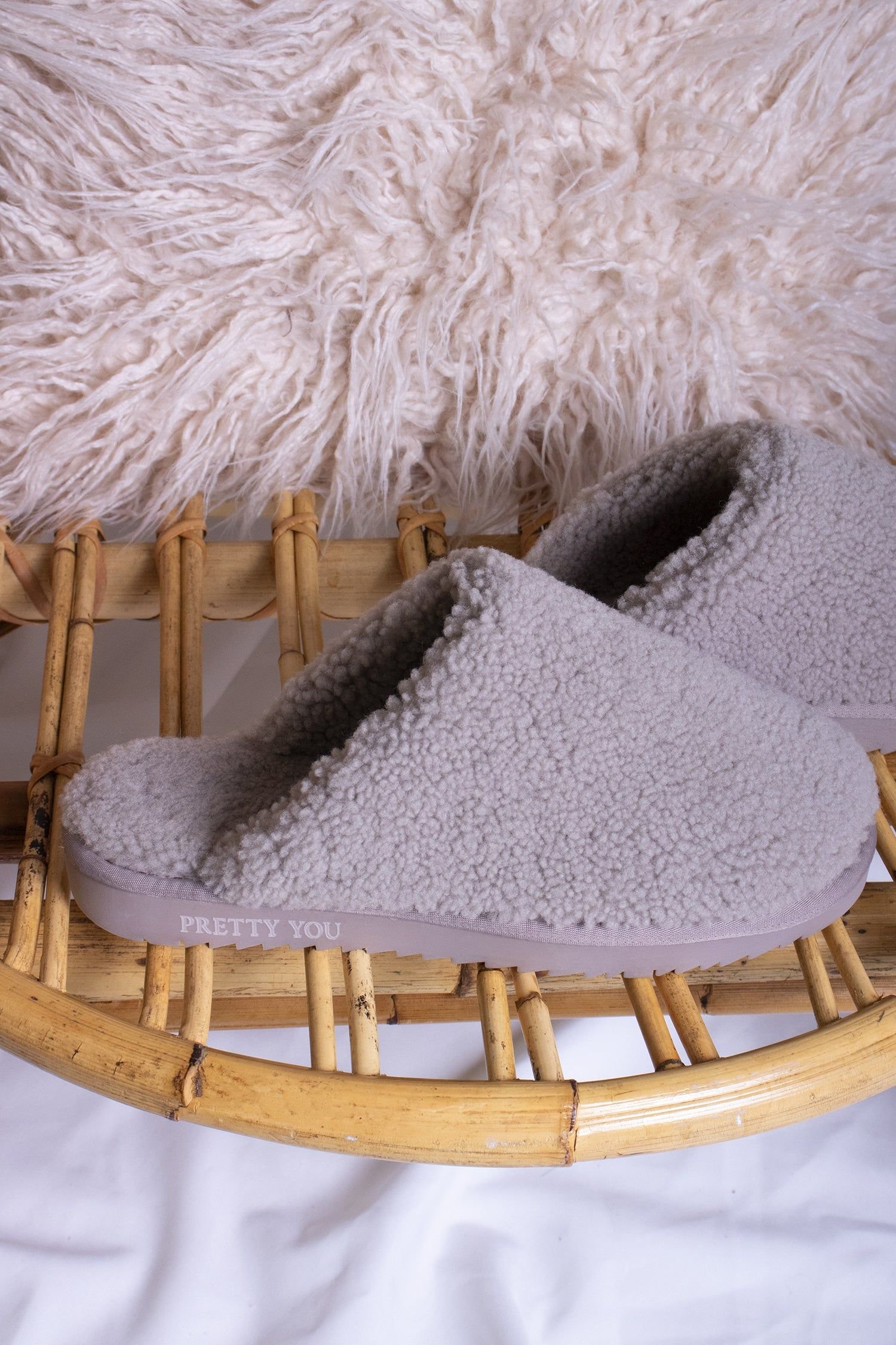 Pretty You London Pretty You London Women's Jude Sheepskin Mule Slippers in Mid Grey - 3