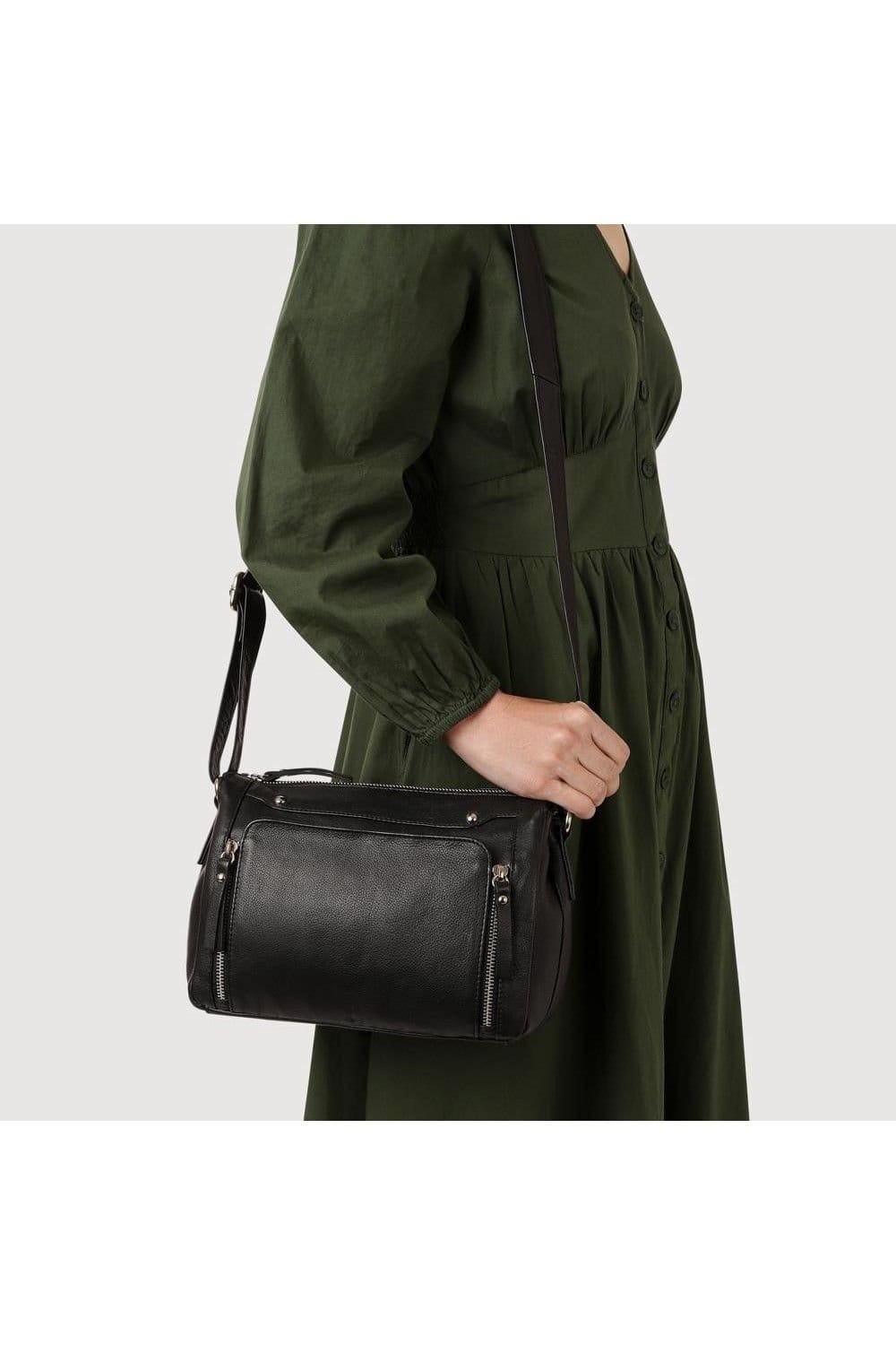 Pavers Pavers Women's Adjustable Multi-Pocket Handbag in Black - 4