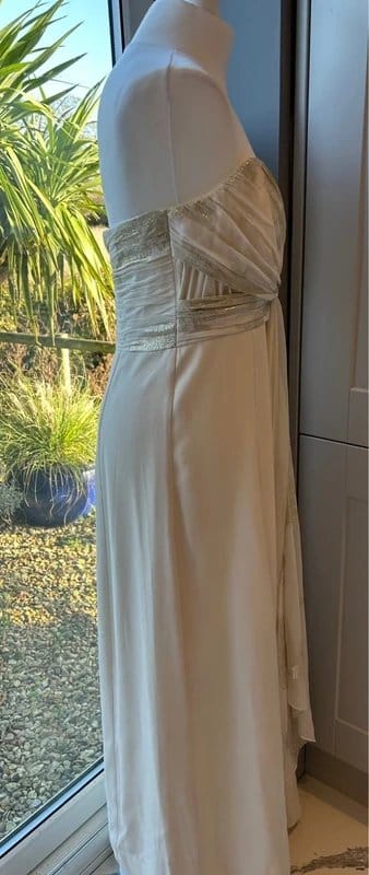 Monsoon Ivory Silk Evening Dress, Size 14