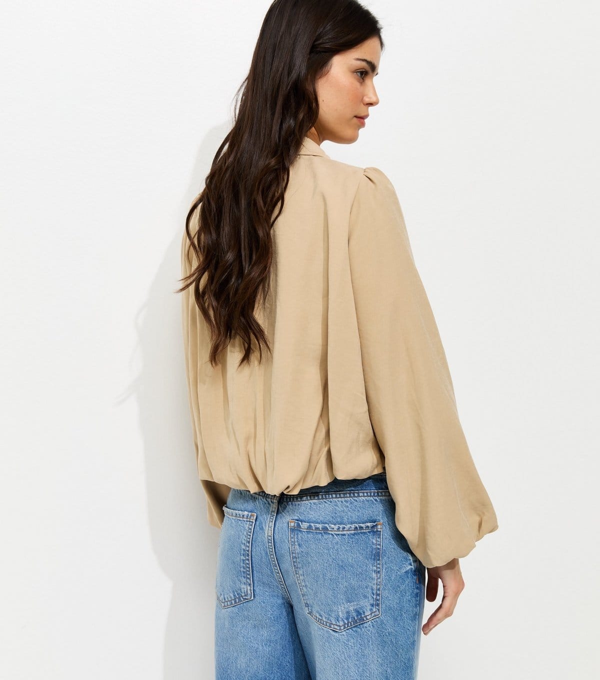New Look Women's Camel Gathered Sleeve Zip Front Jacket New Look - 4