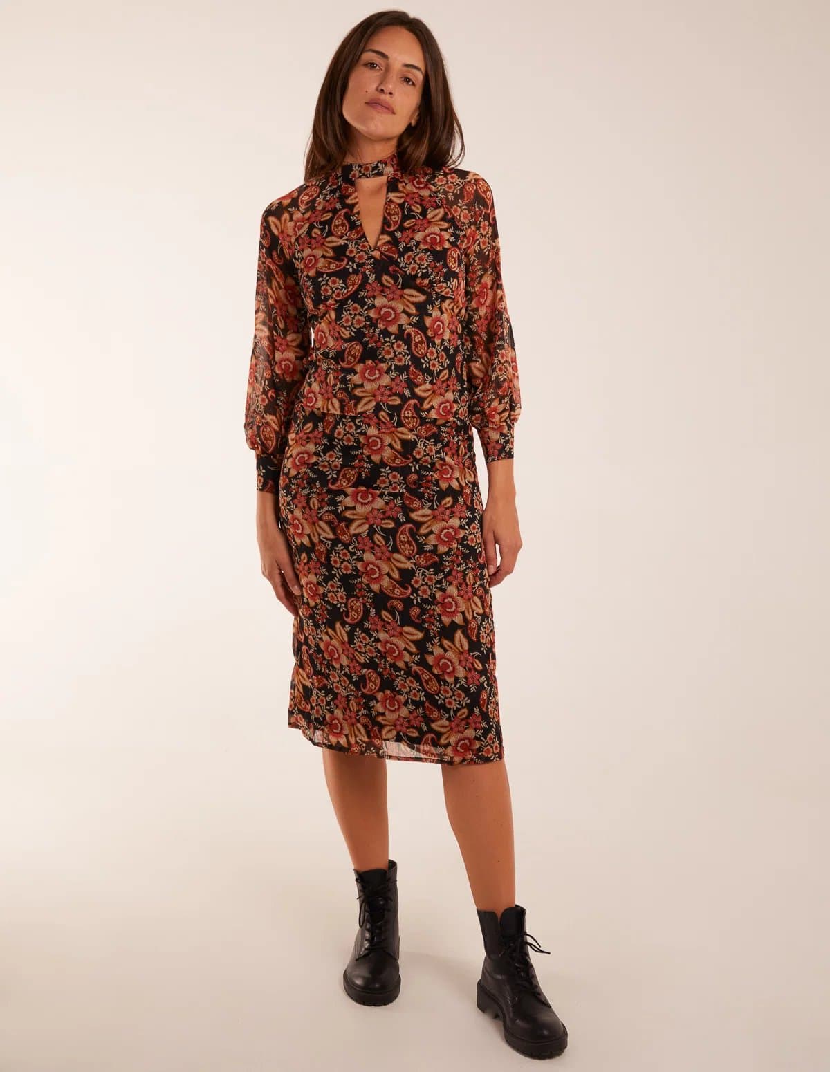 Blue Vanilla Raglan Keyhole Midi Dress