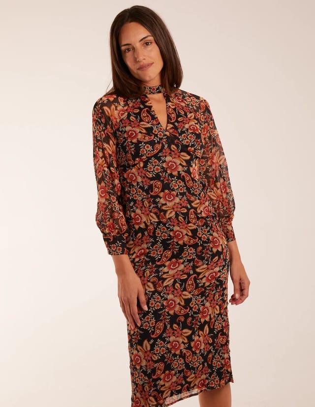 Blue Vanilla Raglan Keyhole Midi Dress - 3