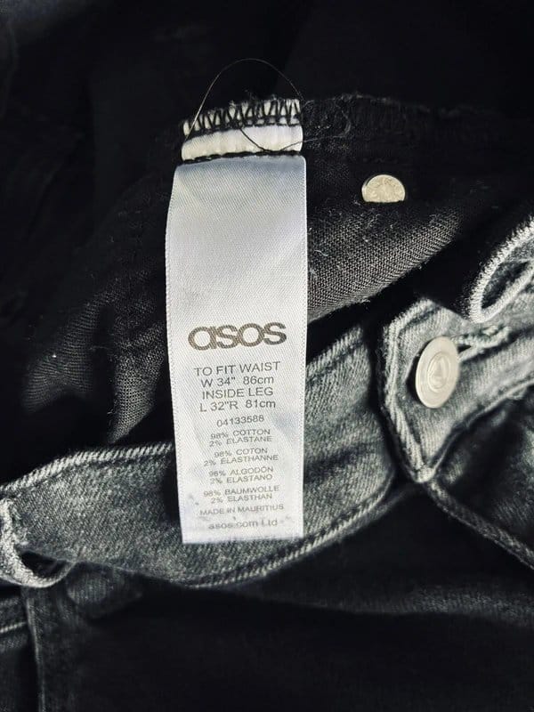 ASOS Men's Slim Washed Black Jeans W34 L32
