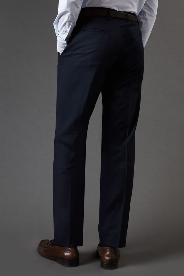 Burton Burton Men's Navy Slim Fit Smart Trousers - 3