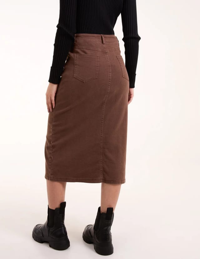 Blue Vanilla Acid Wash Denim Mid Skirt - 3