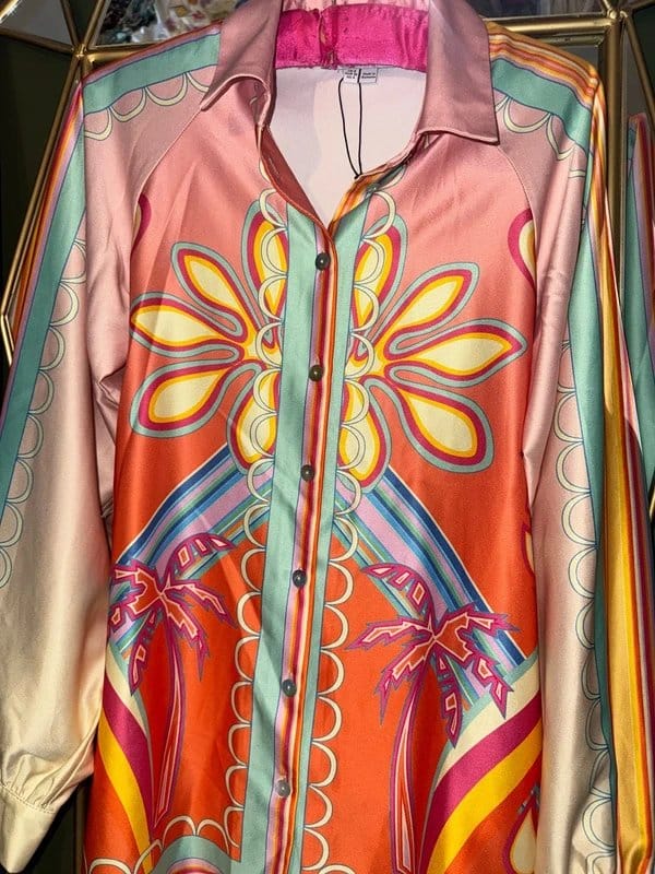Never Fully Dressed NFD Amelie Satin Retro Inspired Shirt Size 8 NEW - 1