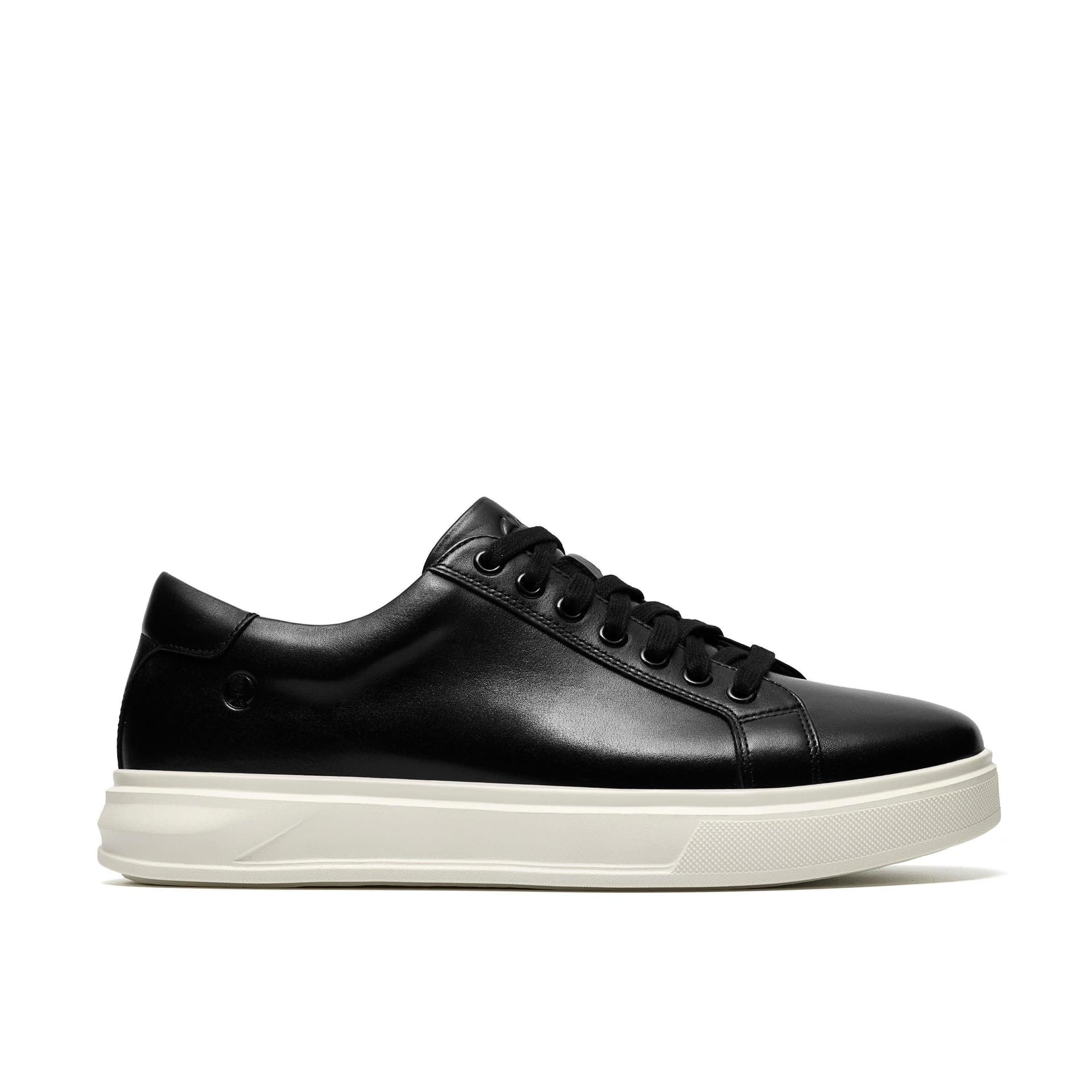 Clarks Clarks Men's Goswell Tie Black Leather Trainers, Lace Up