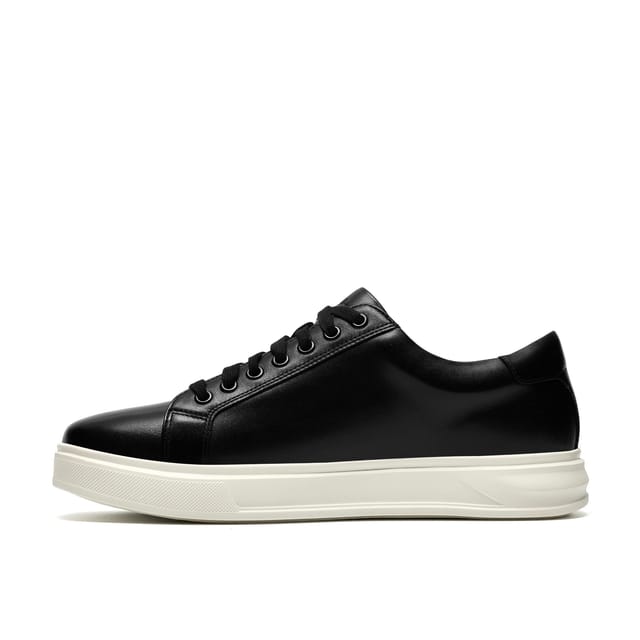 Clarks Clarks Men's Goswell Tie Black Leather Trainers, Lace Up - 2