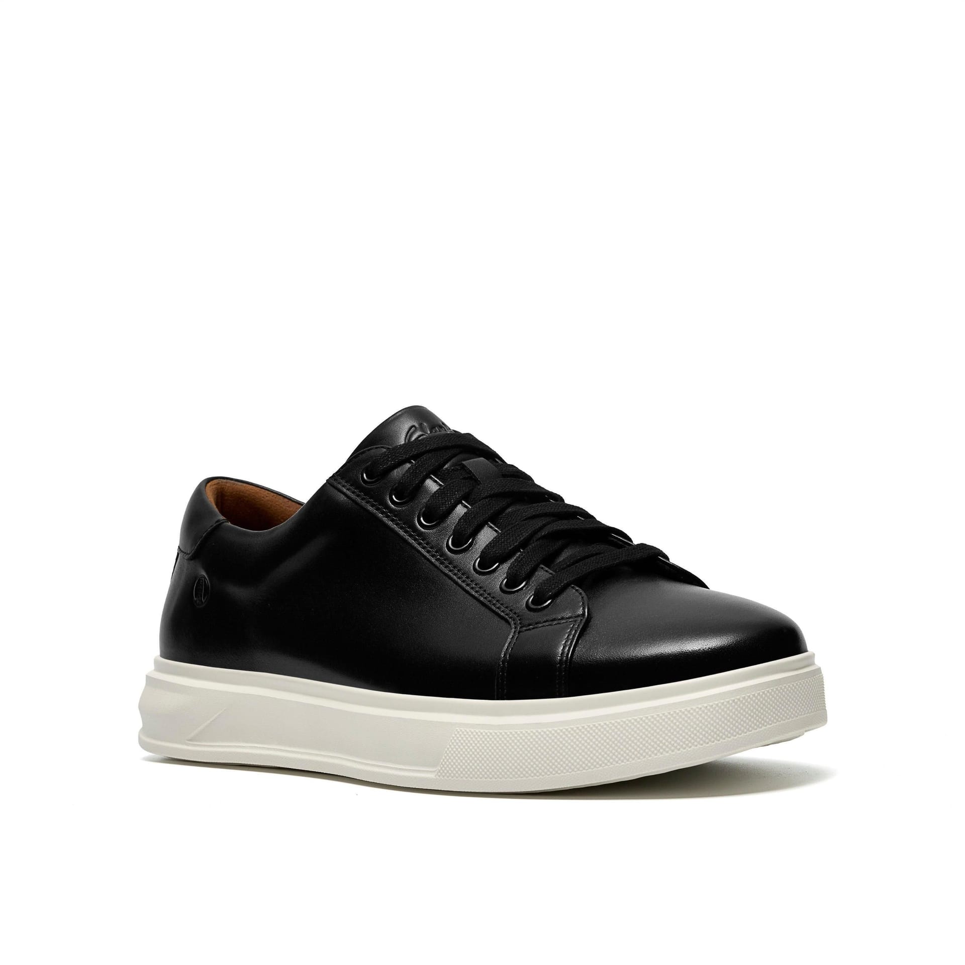Clarks Clarks Men's Goswell Tie Black Leather Trainers, Lace Up - 4