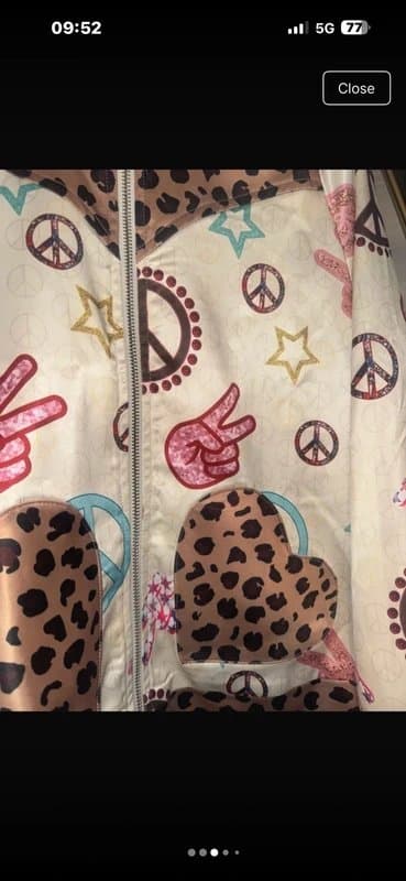 Never Fully Dressed NFD Peace Satin Bomber Size 10 NEW