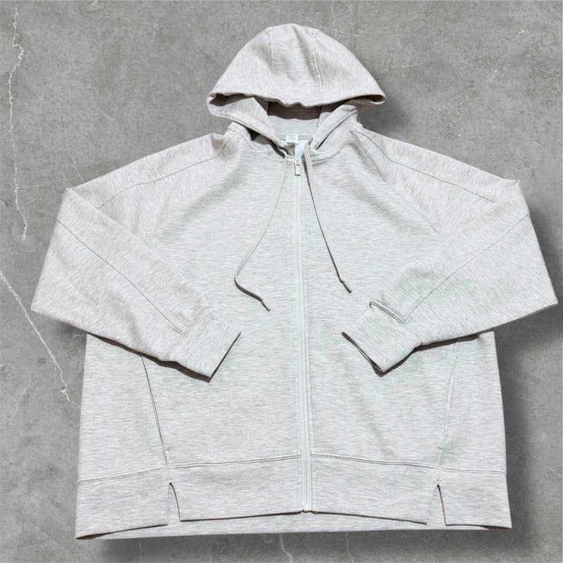 Yogalicious yoga zipped hoodie oatmeal scuba jacket womens uk 16 yogalicious soft fit