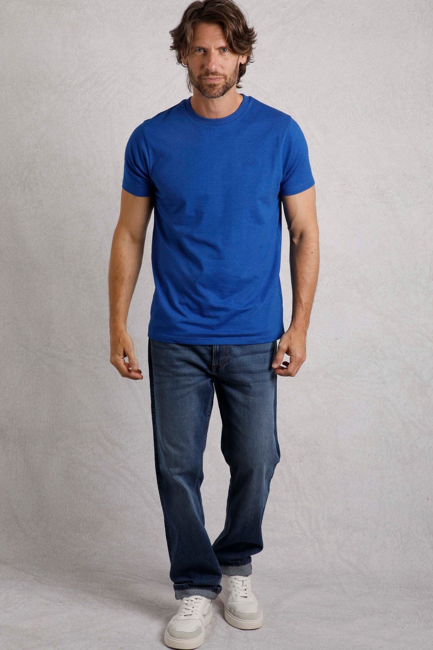 Weird Fish Weird Fish Men's Hooked Branded T-Shirt in Cobalt - 4