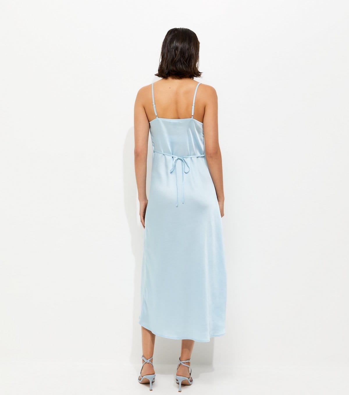 New Look Women's Light Blue Satin Slip Dress New Look - 4