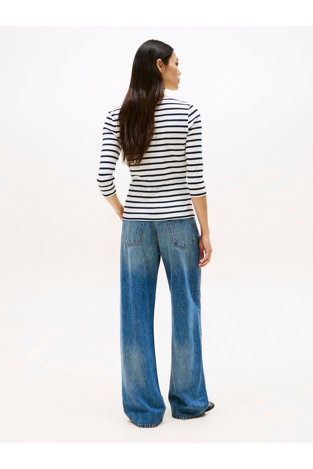 Tommy Hilfiger Tommy Hilfiger Women's Slim Cody Boat-Nk 3/4Slv Breton/ Ecu/ Dark Night Navy - 4