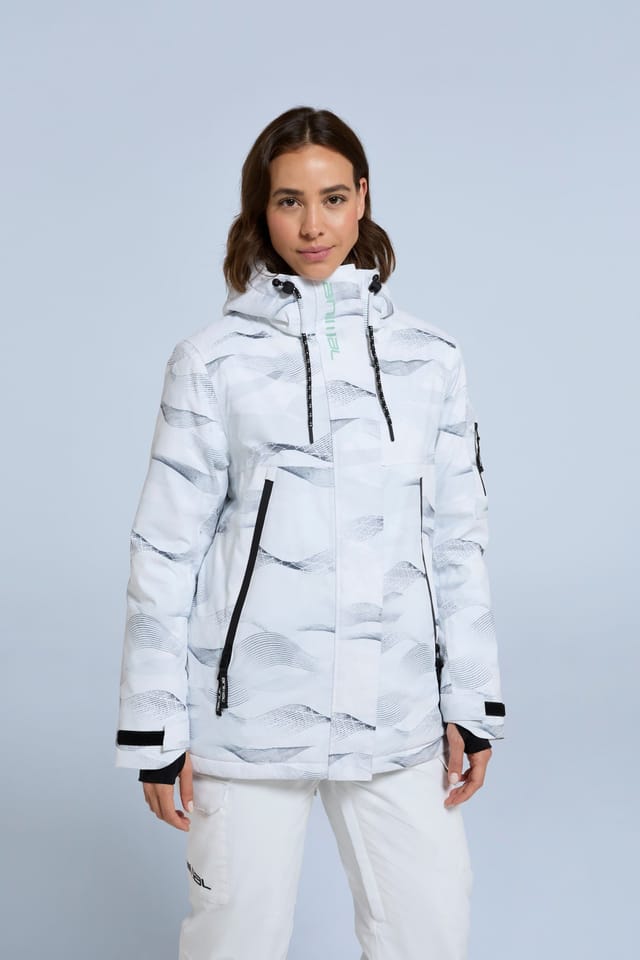 Animal Animal Women's 'Trail' Waterproof Skiing Fleece Lined Snow Jacket in White - 2