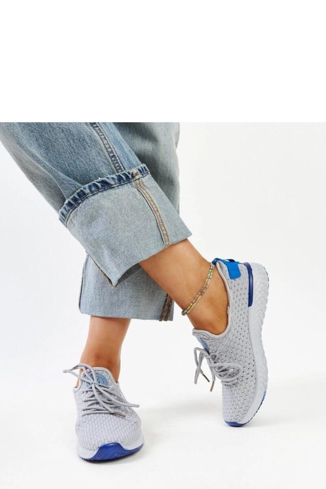 Love Lace Love Lace Women's Gray Fabric Lace Up Sneakers Spring Summer Rubber Sole Comfort in Grey - 3