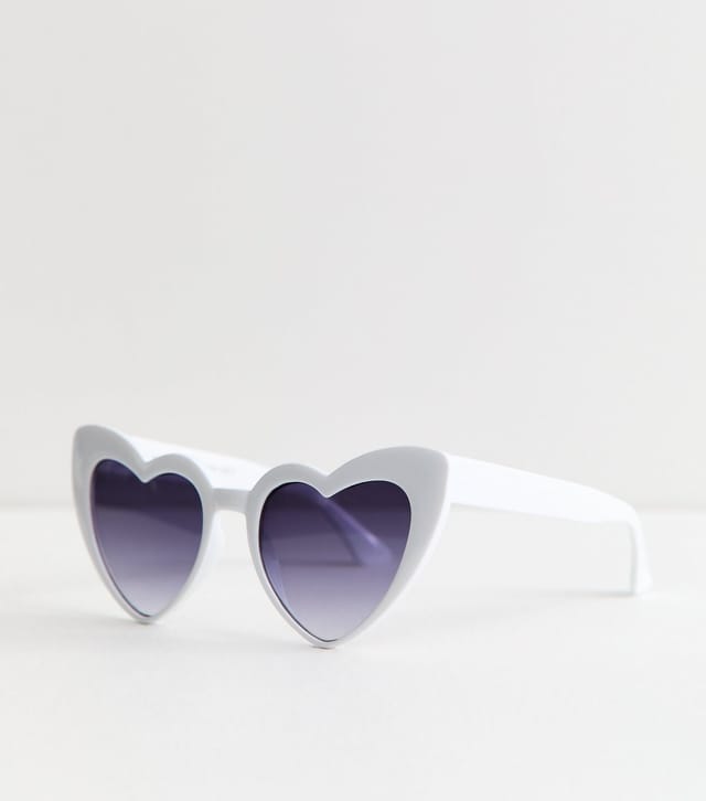 New Look White Heart Shaped Sunglasses New Look - 2