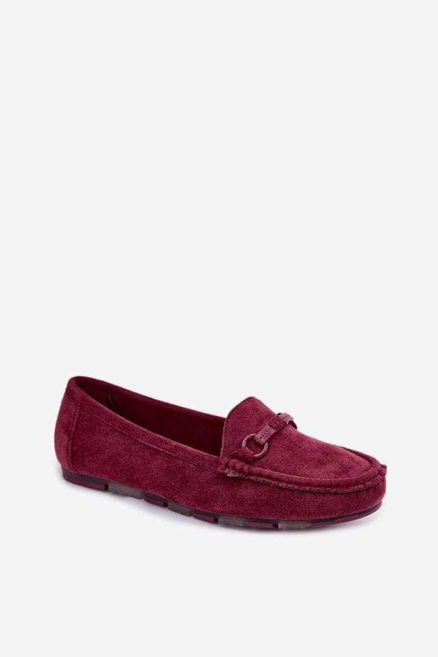 Love Lace Love Lace Women's Suede Moccasins with Insole & Front Tassel Detail in Burgundy - 2