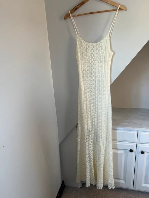 Giorgia Giorgia Paris Cream Off White Lace Long Maxi Dress Size M/L 12-14 - 1