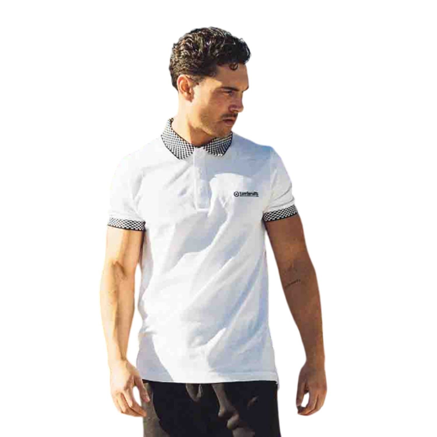Lambretta Lambretta Men's SS25 Two Tone Polo Shirt in White