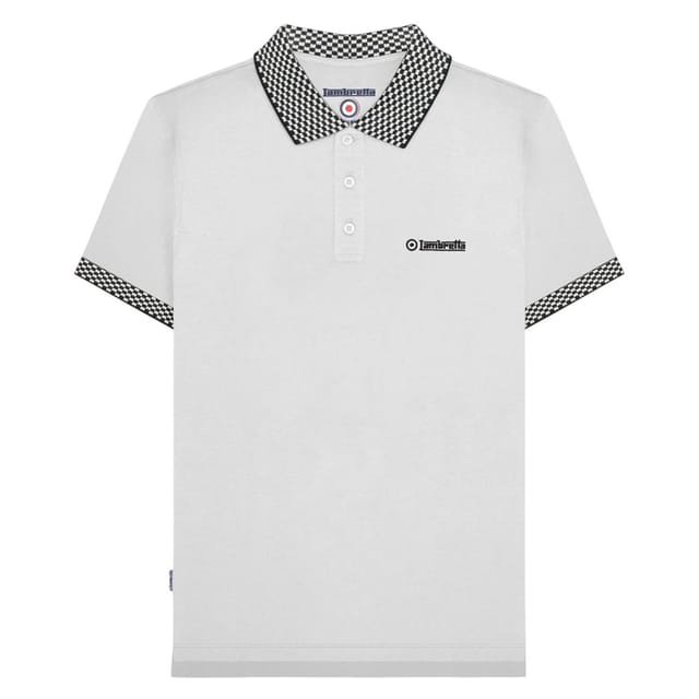 Lambretta Lambretta Men's SS25 Two Tone Polo Shirt in White - 2