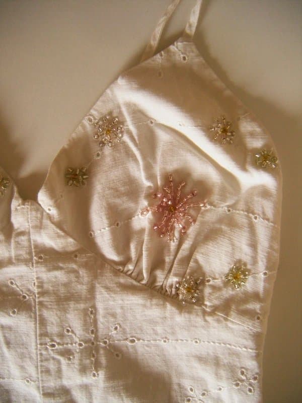 Bershka Vintage Trendy bead embroidered summer floral playsuit size medium