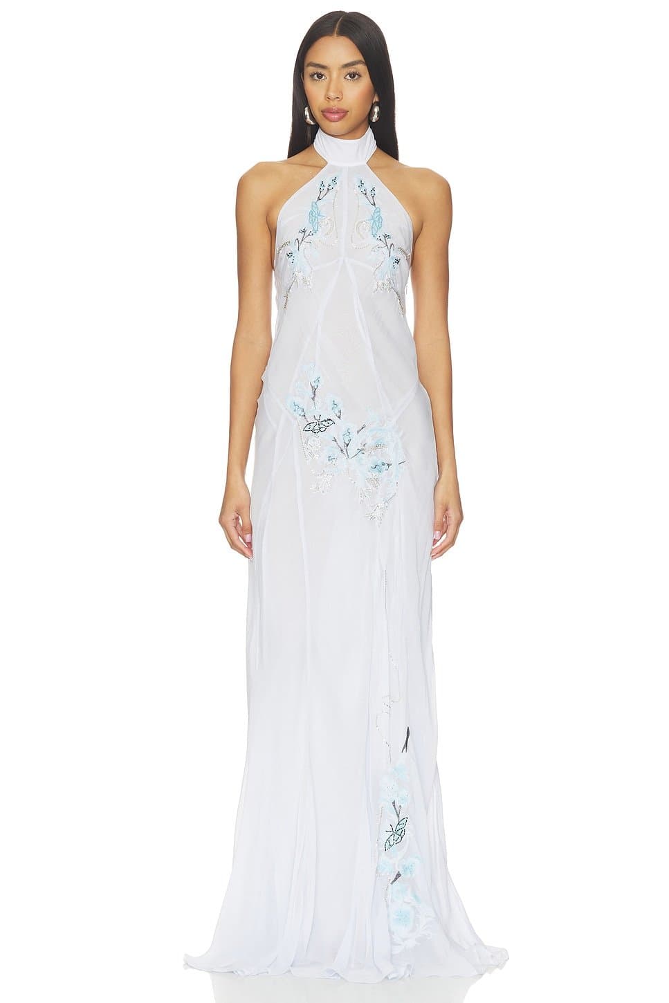 revolve Blue Vine Embroidered Belmira Dress