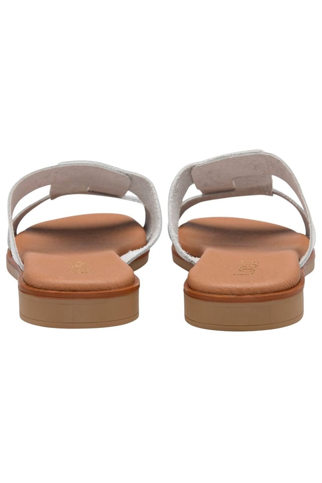 Lotus Lotus Women's White & Silver 'Milena' Leather Mule Sandals - 3