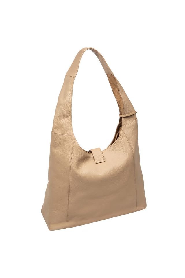 Pure Luxuries London Pure Luxuries London Women's 'Everly' Leather Shoulder Bag in Beige - 3