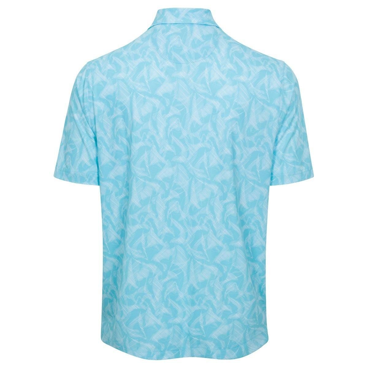 Greg Norman Greg Norman Men's Great White Mirage Ultra-Stretch Golf Polo Shirt in Turquoise - 2