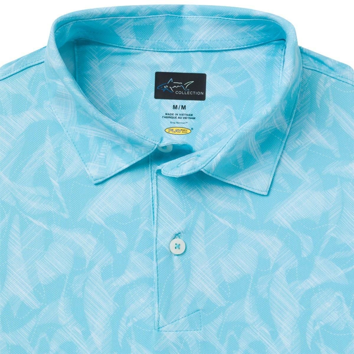 Greg Norman Greg Norman Men's Great White Mirage Ultra-Stretch Golf Polo Shirt in Turquoise - 3