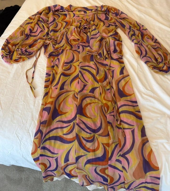 Never Fully Dressed Never Fully Dressed multi coloured swirl midi dress - 1