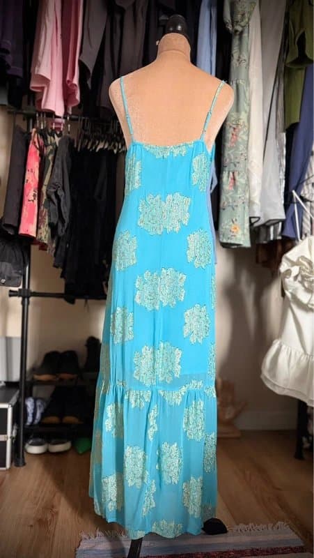 River Island River Island Turquoise Embellished Midi Dress – UK 14