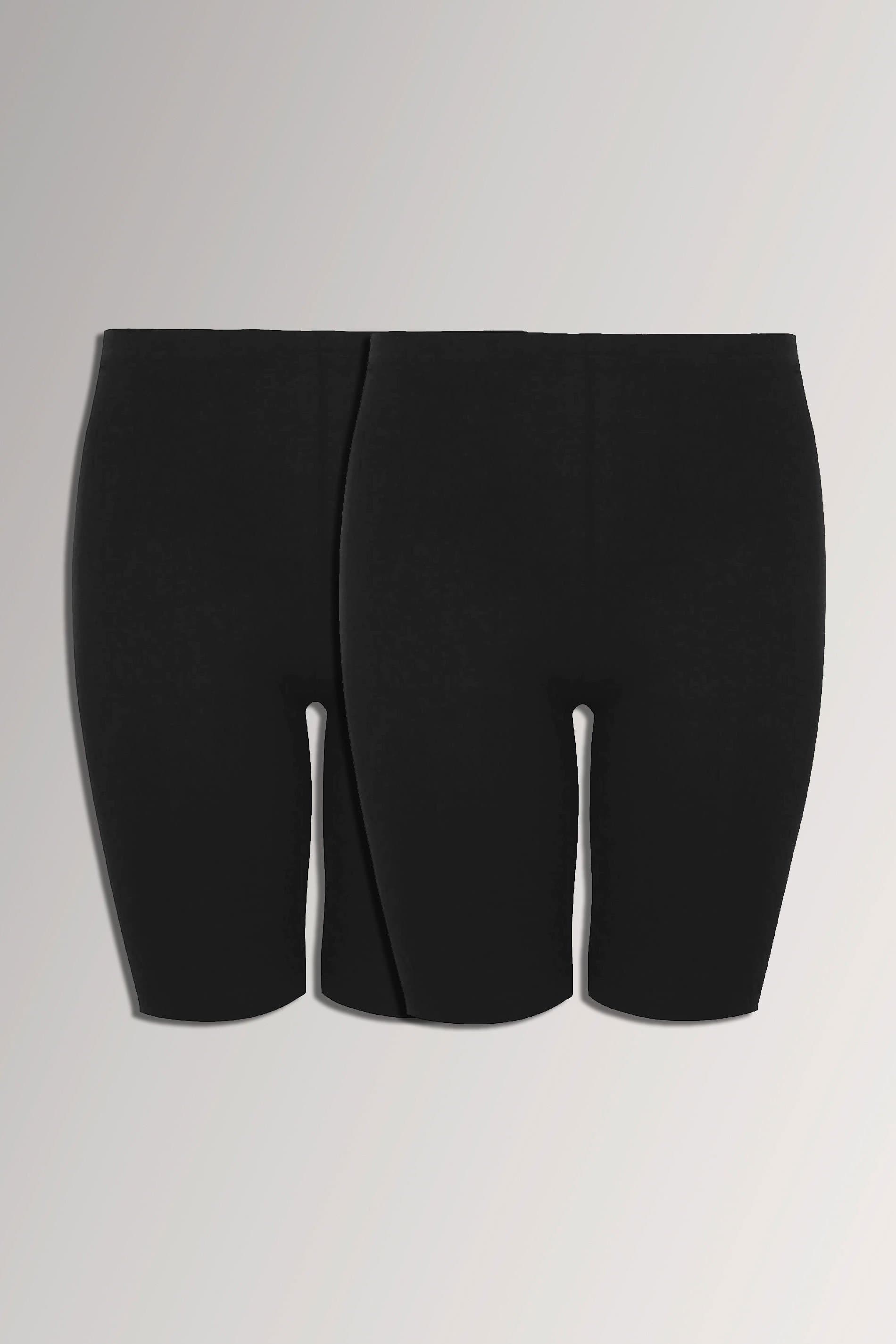 Yours 2 Pack Plus Size Black Stretch Cycling Shorts