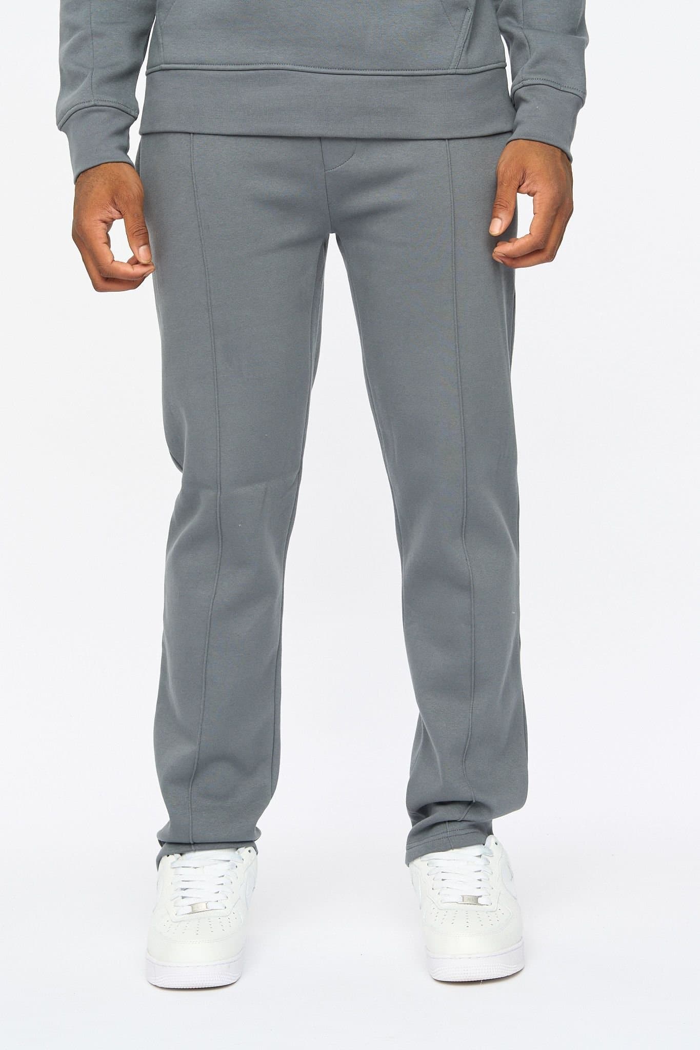 Duck&Cover Duck&Cover Chattamere Men's Straight-Leg Fleeceback Joggers with Welt Pockets in Mid Grey
