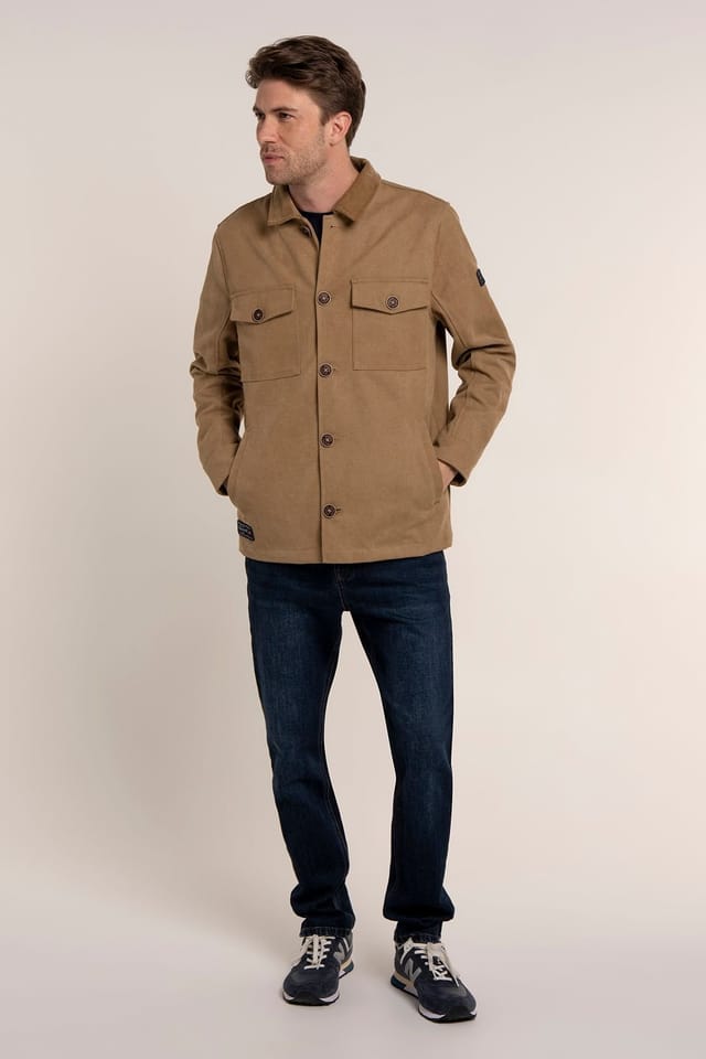 Brakeburn Brakeburn Men's NEWCHURCH CANVAS SHACKET in Tan - 3