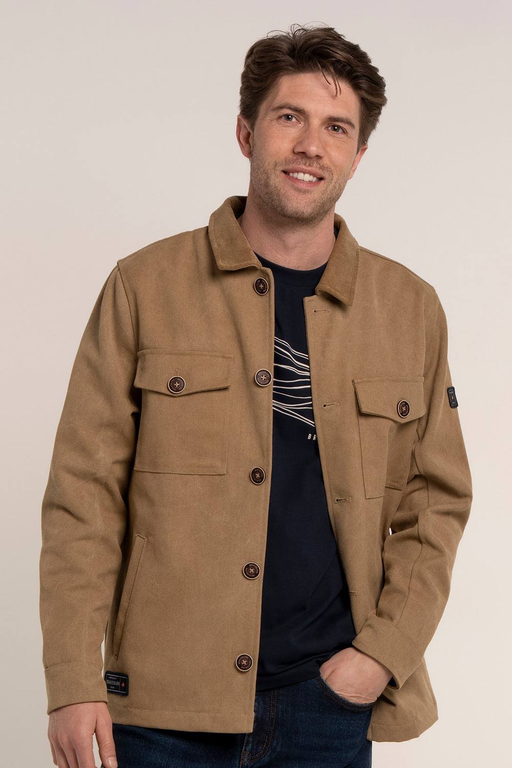 Brakeburn Brakeburn Men's NEWCHURCH CANVAS SHACKET in Tan - 4