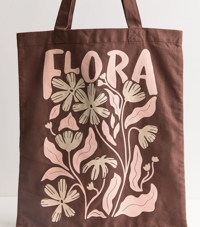 New Look Brown Flora Print Tote Bag New Look - 3