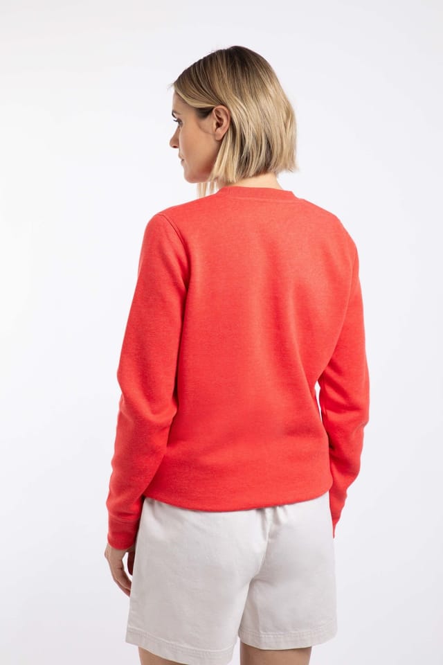 Weird Fish Weird Fish Women's Aurora Graphic Crew Neck Sweatshirt in Coral - 3