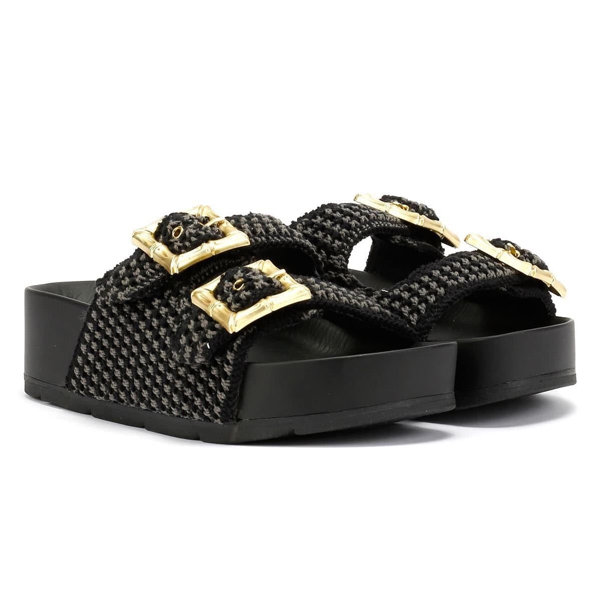 DESERT FLEUR DESERT FLEUR Women's Super Crochet Sandals in Black