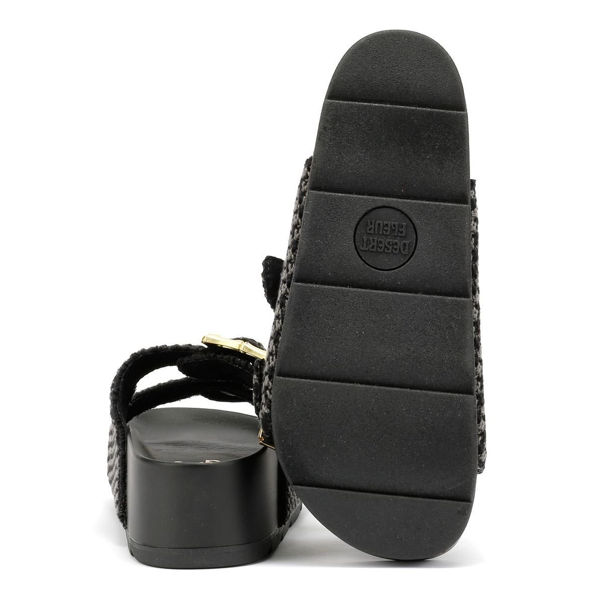 DESERT FLEUR DESERT FLEUR Women's Super Crochet Sandals in Black - 4