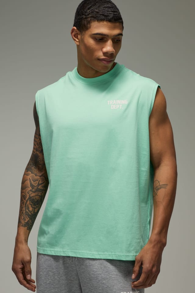 Training Dept. Training Dept. Men's Training Dept Oversized Tank in Light Green - 3