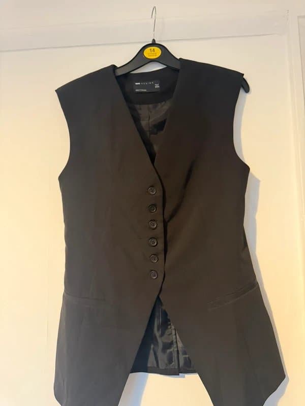 ASOS Design ASOS black longline waistcoat/ blazer