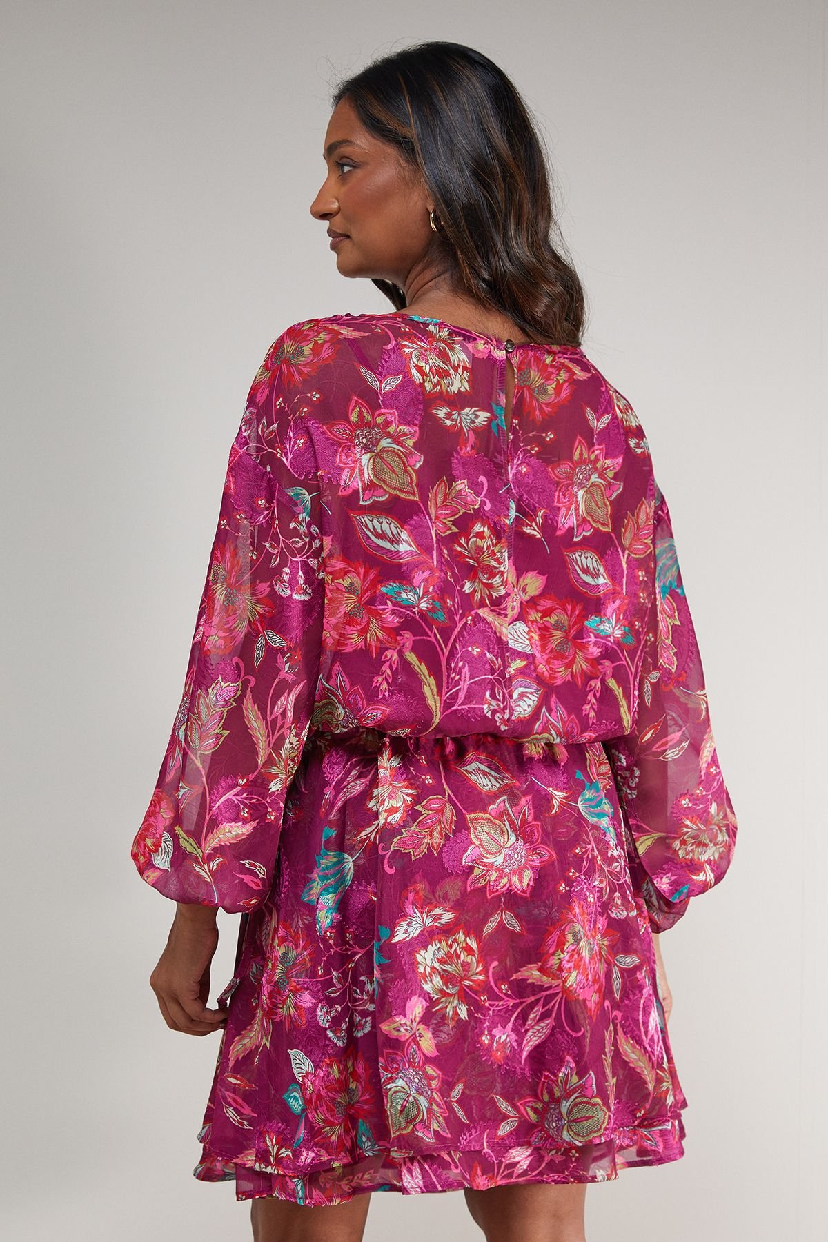 Oasis Oasis Women's Printed Boho Tie Sleeve Mini Dress - 3