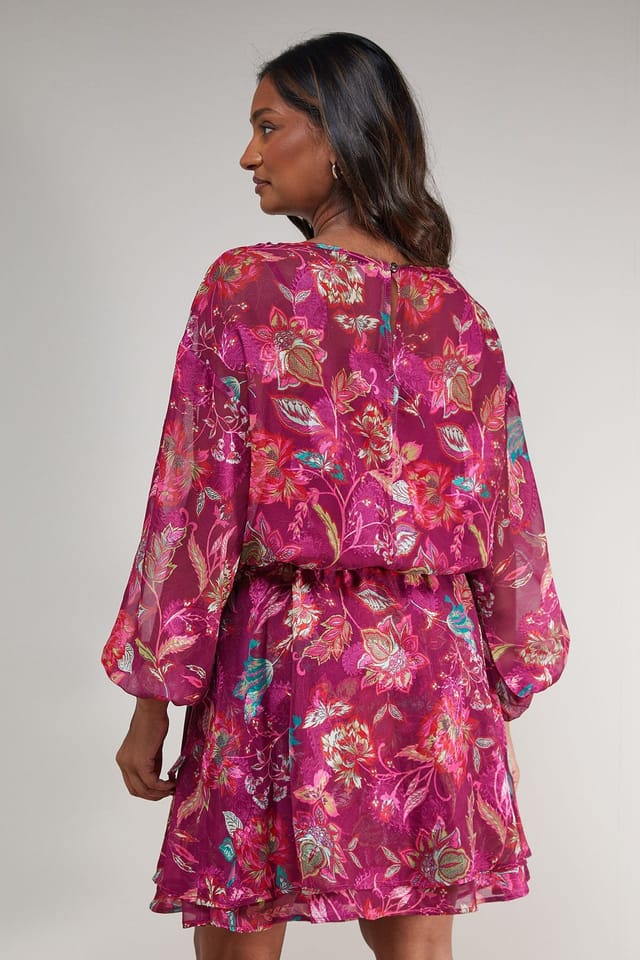 Oasis Oasis Women's Printed Boho Tie Sleeve Mini Dress - 3