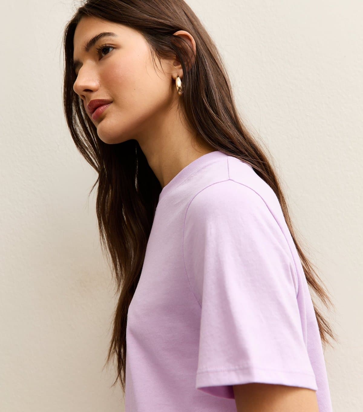 New Look New Look Lilac Cotton Crew Neck T-Shirt