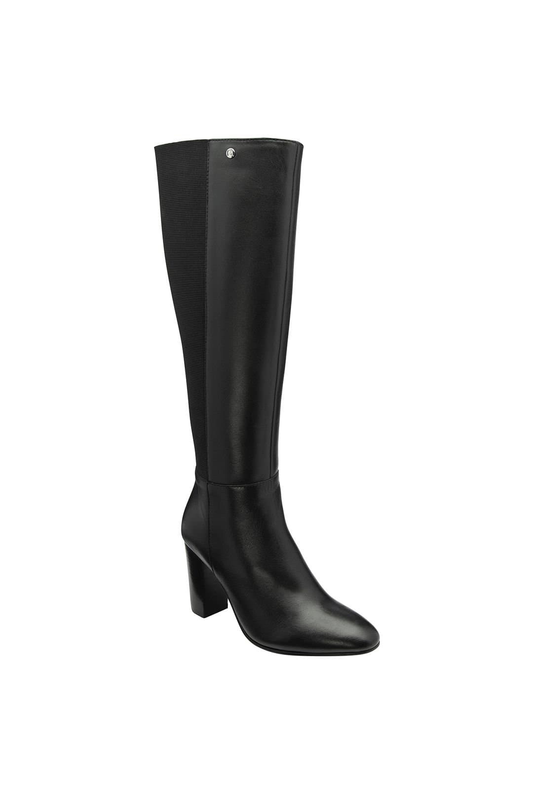 Ravel Ravel Women's Black Leather 'Bywell' Heeled Knee-High Boots